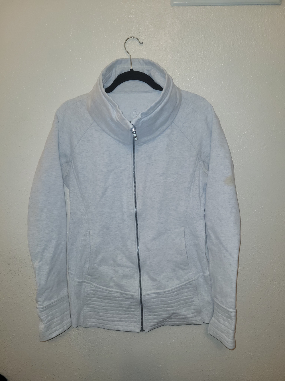 Lululemon Radiant Jacket II Heather Gray Full Zip Sweatshirt  Size 10